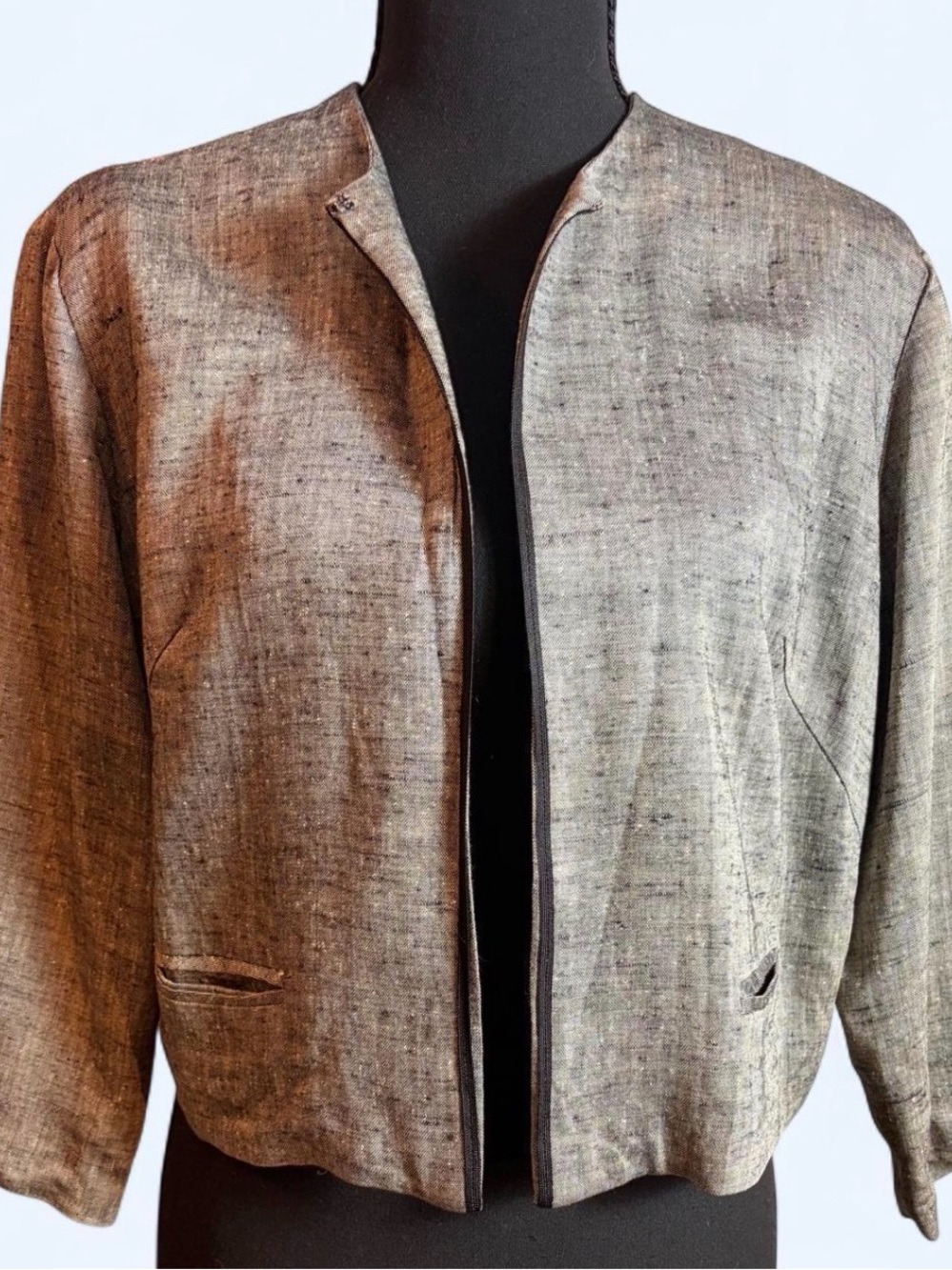 Vintage 50s Grey Open Front Jacket